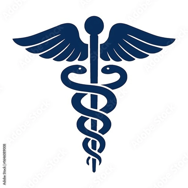 Fototapeta Perfect Caduceus Flat Logo Design for Medical Branding