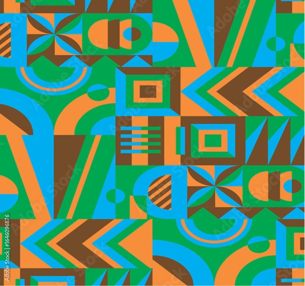 Fototapeta seamless pattern with colorful houses