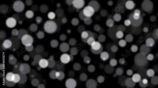 Fototapeta Abstract Monochrome Bokeh Elegant Grey and White Circles on Black Particle Bokeh Effects