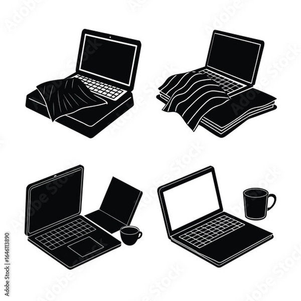 Fototapeta laptop computer and laptop