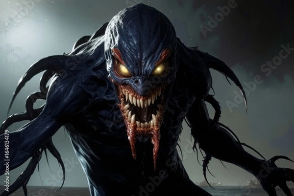 Fototapeta A chilling and otherworldly horror stygian sonic symbi