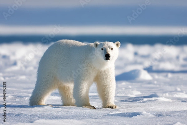 Fototapeta discover majestic beauty of polar bears captured in stunning portraits against clean minimalist background that