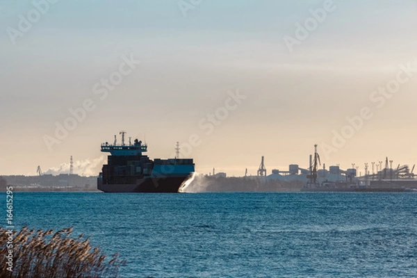 Fototapeta Red container ship