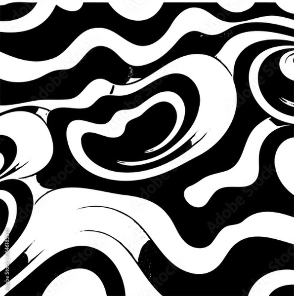 Fototapeta Wavy hexagon pattern, distorted perspective, optical illusion effect