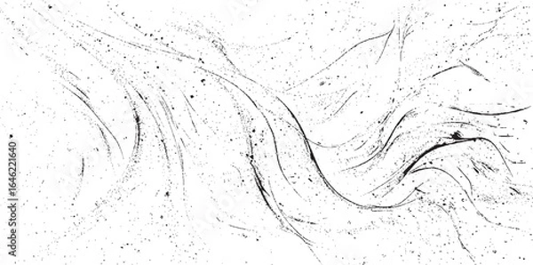 Fototapeta Swirled and curled stripes and brush strokes texture. Marble or acrylic atrwork imitation. Cool and swirly background. Abstract vector illustration. Black isolated on white. EPS10 