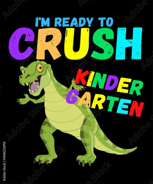 Fototapeta Make the Kindergarten design the highlight of your child's wardrobe. This playful and energetic design is perfect as a first day of Kindergarten design for 1st day of Kindergarten
