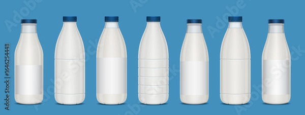 Fototapeta Set of vector milk containers