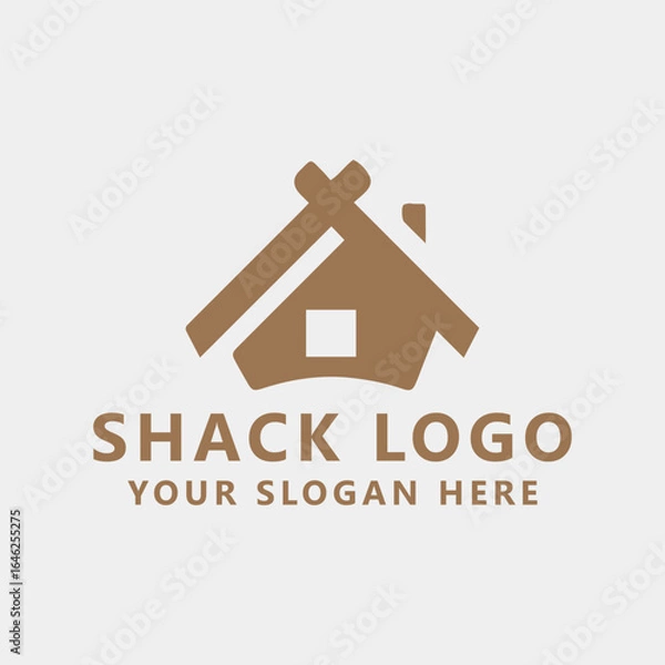 Fototapeta shack hut logo design vector