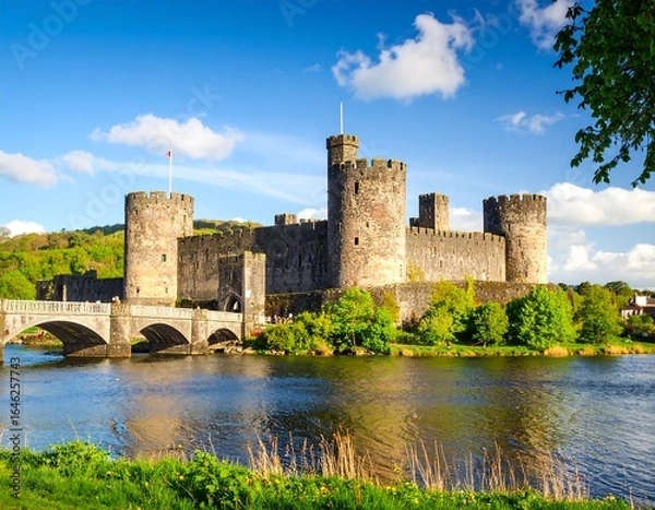 Obraz Medieval castle on a river