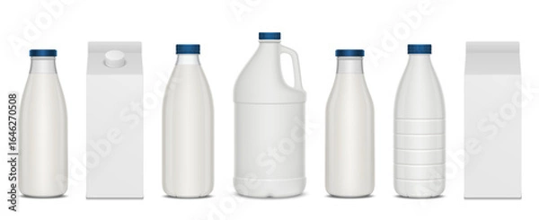 Fototapeta Set of vector milk containers
