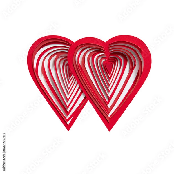 Fototapeta Set of three nested red heart cookie cutters
white isolated background