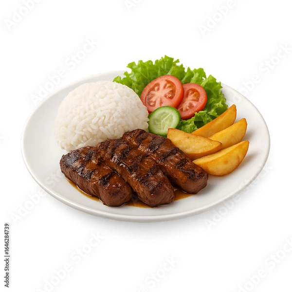 Obraz steak and chips