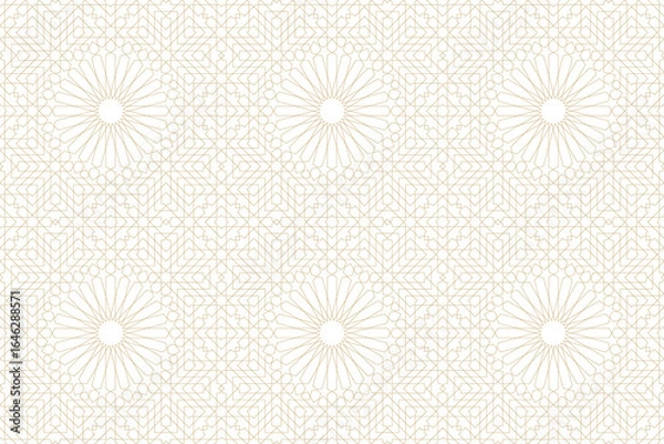 Fototapeta Seamless geometric pattern in authentic arabian style.