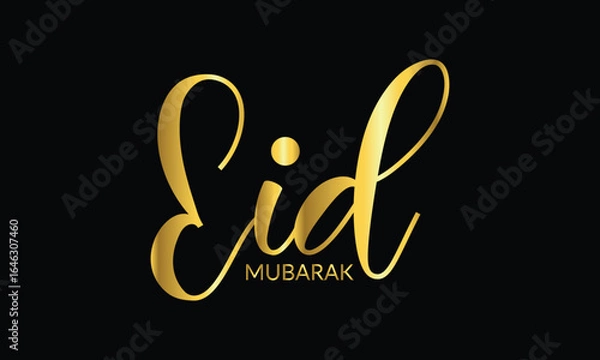 Obraz 
Eid ul fitr mubarak golden mosque and crescent moon celebration