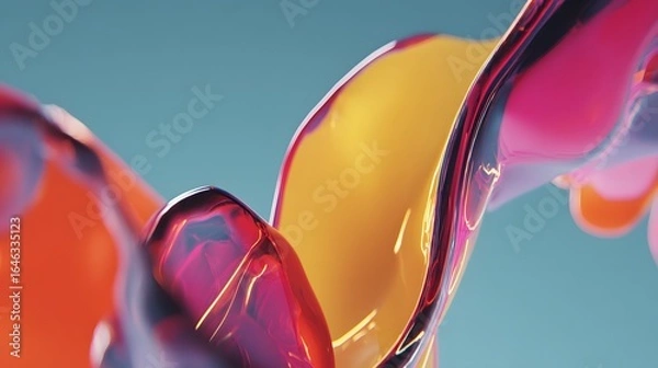 Fototapeta Abstract, flowing forms of vibrant colors.