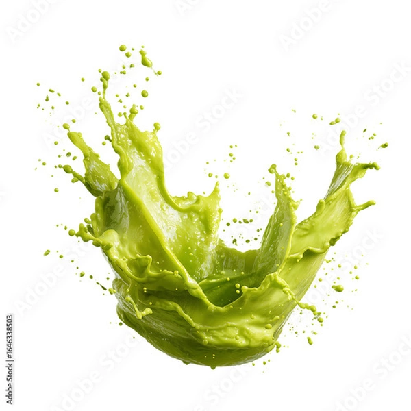 Fototapeta Dynamic Green Liquid Splash Abstract Background, 3D Render
