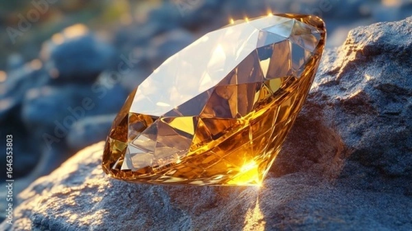 Obraz Golden Gemstone on Rock