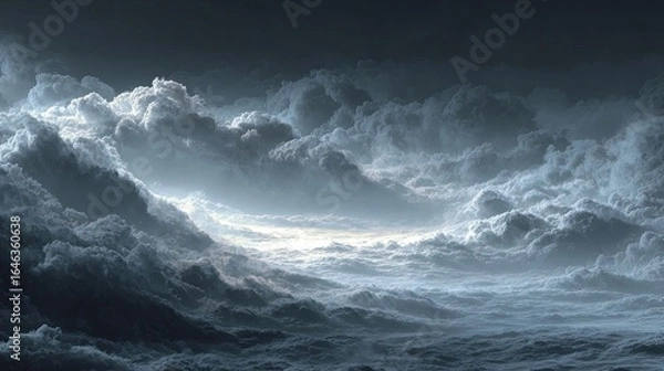 Fototapeta Dramatic cloudscapes with soft light.