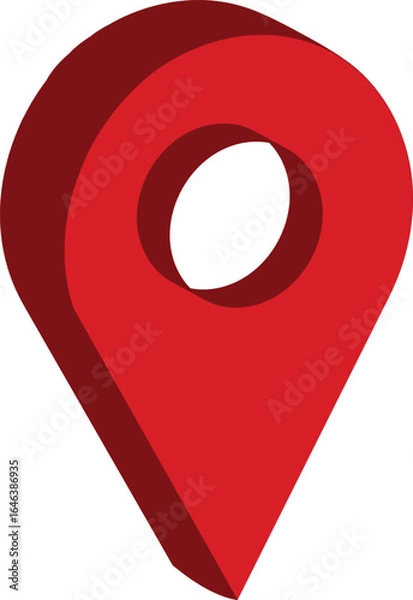 Obraz 3D Red Location Marker Icon Isolated on White