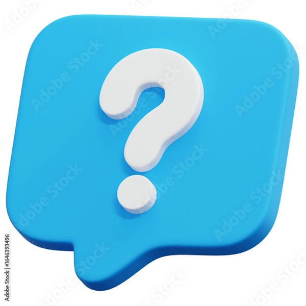 Obraz 3D Blue Query Bubble Icon