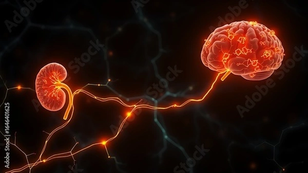Obraz A human head exploding with chaotic wires, symbolizing sensory overload and mental strain.