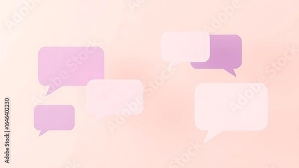 Obraz Modern feedback concept with floating speech bubble shapes on a soft gradient background.