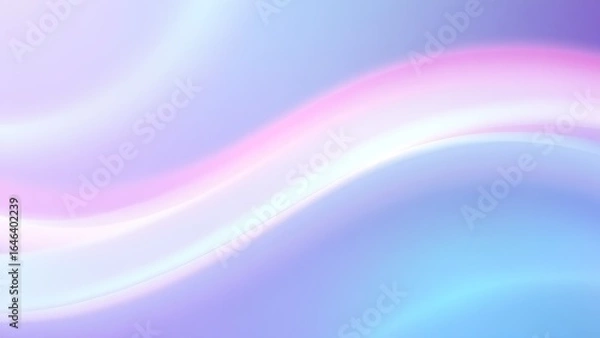 Obraz Futuristic holographic gradient background with iridescent pastel waves, embodying a soft vaporwave aesthetic.