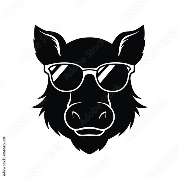 Fototapeta vector illustration of a  pig