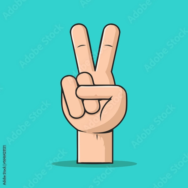 Obraz Cartoon Hand Showing Peace Sign