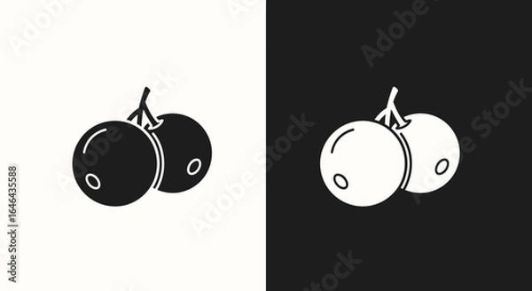 Fototapeta Two Round Berries on Stem.