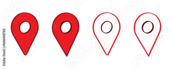 Obraz 3D Location pin icon Set on white background