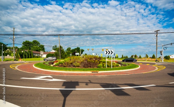 Obraz Newly installed suburban roundabout