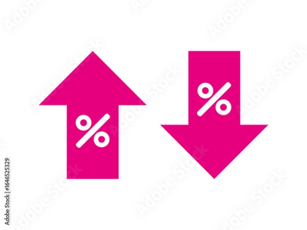 Fototapeta up down percentage arrow icon