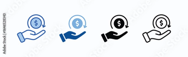 Obraz Payroll Icon Sheet Multiple Style Collection Isolated Vector