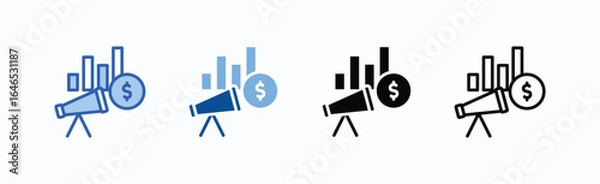 Obraz Financial Forecast Icon Sheet Multiple Style Collection Isolated Vector