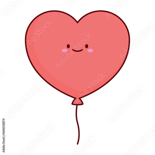 Fototapeta Heart Balloons Floating Vector Icon