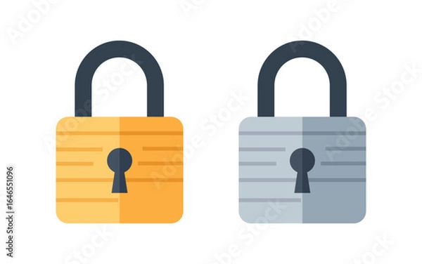 Fototapeta Illustration Design of Two Simple Padlock Icons