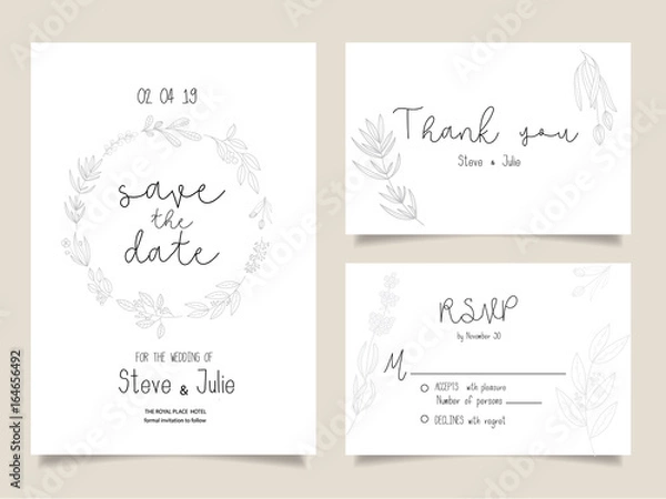 Fototapeta Wedding invitation Card template. 