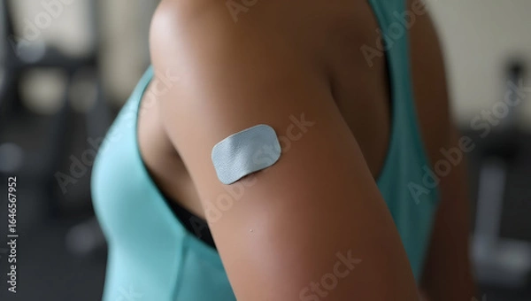 Fototapeta Medical technology A wearable sweat patch collects real-time data on hydration, electrolyte loss, and stress biomarkers during intense workouts (2)