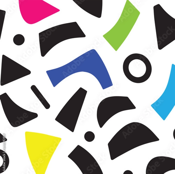 Obraz Seamless black and white geometric pattern