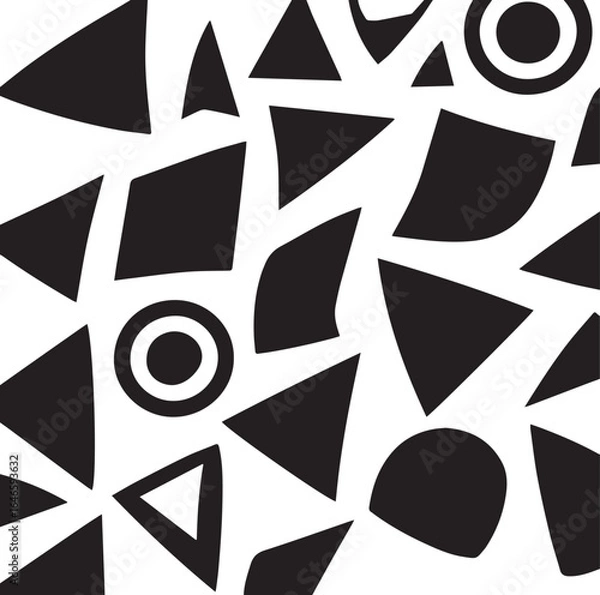 Fototapeta Seamless black and white geometric pattern