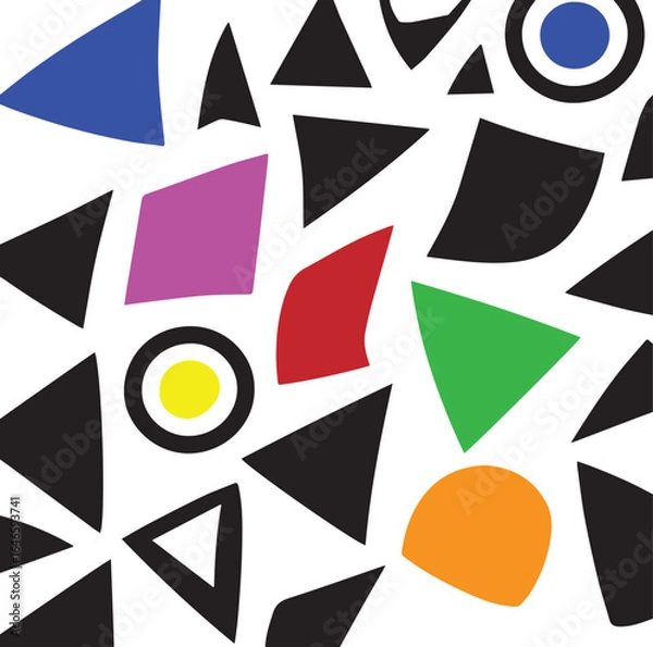 Fototapeta Seamless black and white geometric pattern