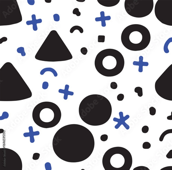 Obraz Seamless black and white geometric pattern