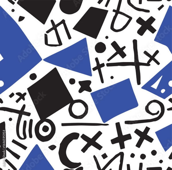 Obraz Seamless black and white geometric pattern