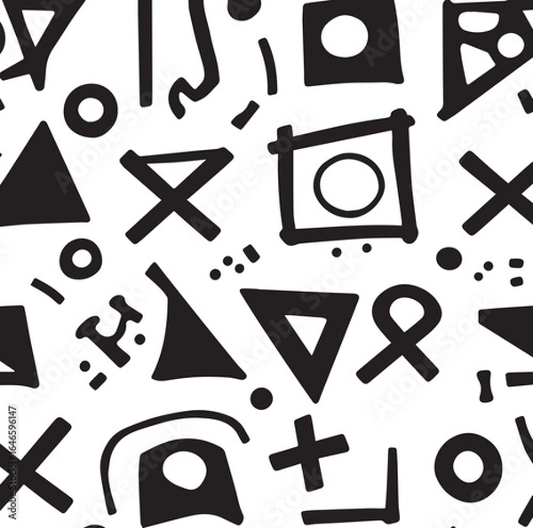 Obraz Seamless black and white geometric pattern