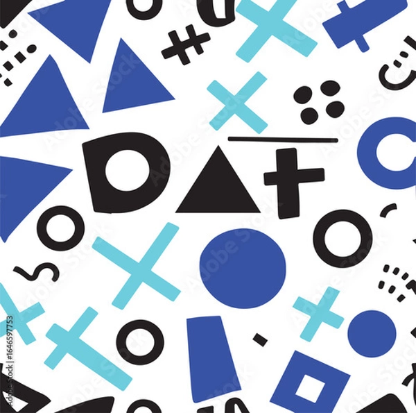 Obraz Seamless black and white geometric pattern