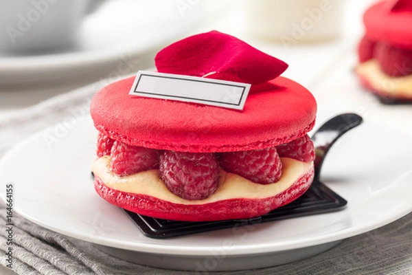 Obraz Delicious Ispahan Macaroon on the Table.