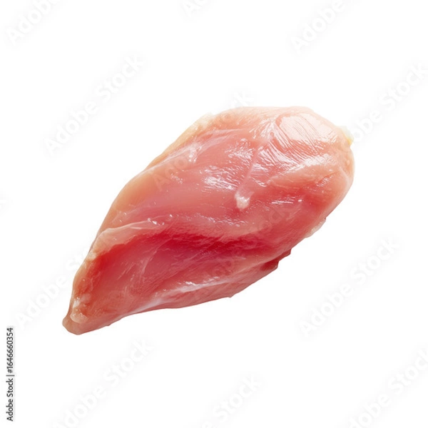 Obraz Chicken fillet raw, on white background, top view.