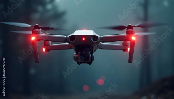 Fototapeta Medical technology A medical imaging drone equipped with infrared and thermal sensors surveys disaster zones, identifying injured survivors, transmitting coordinates (4)