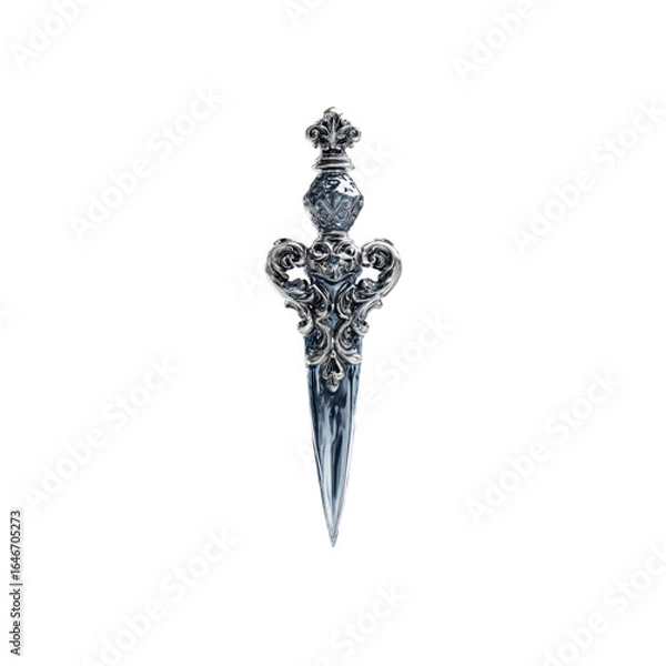 Obraz Ornate Silver Dagger,  Elegant Design, 3D Render